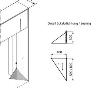 Hoekkussen, driehoek 400x890mm. 1 Hoekkussen, driehoek 400x890mm. 1